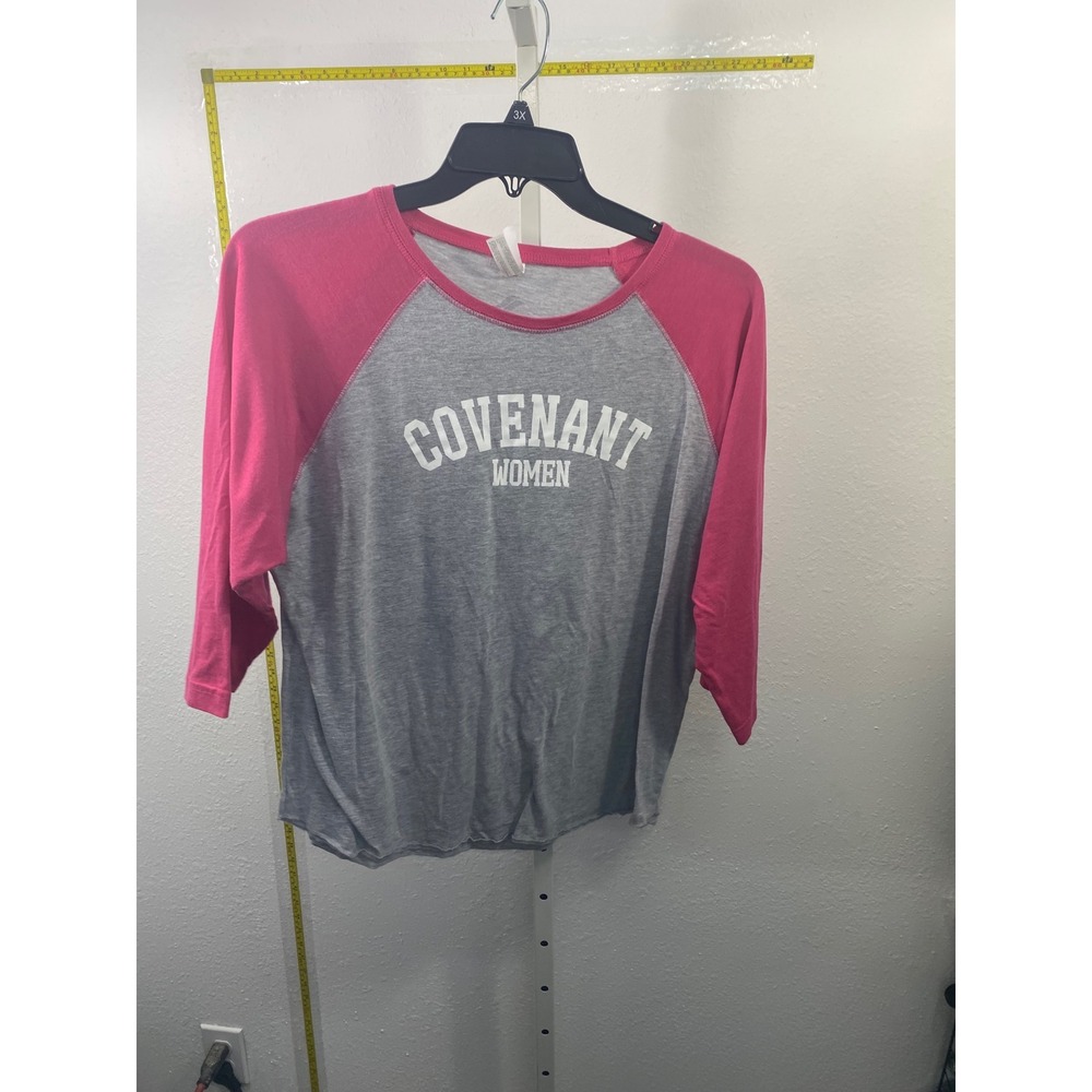 Live And Tell L.A.T Apparel Covenant Women Baseball Tee Gray Pink XL